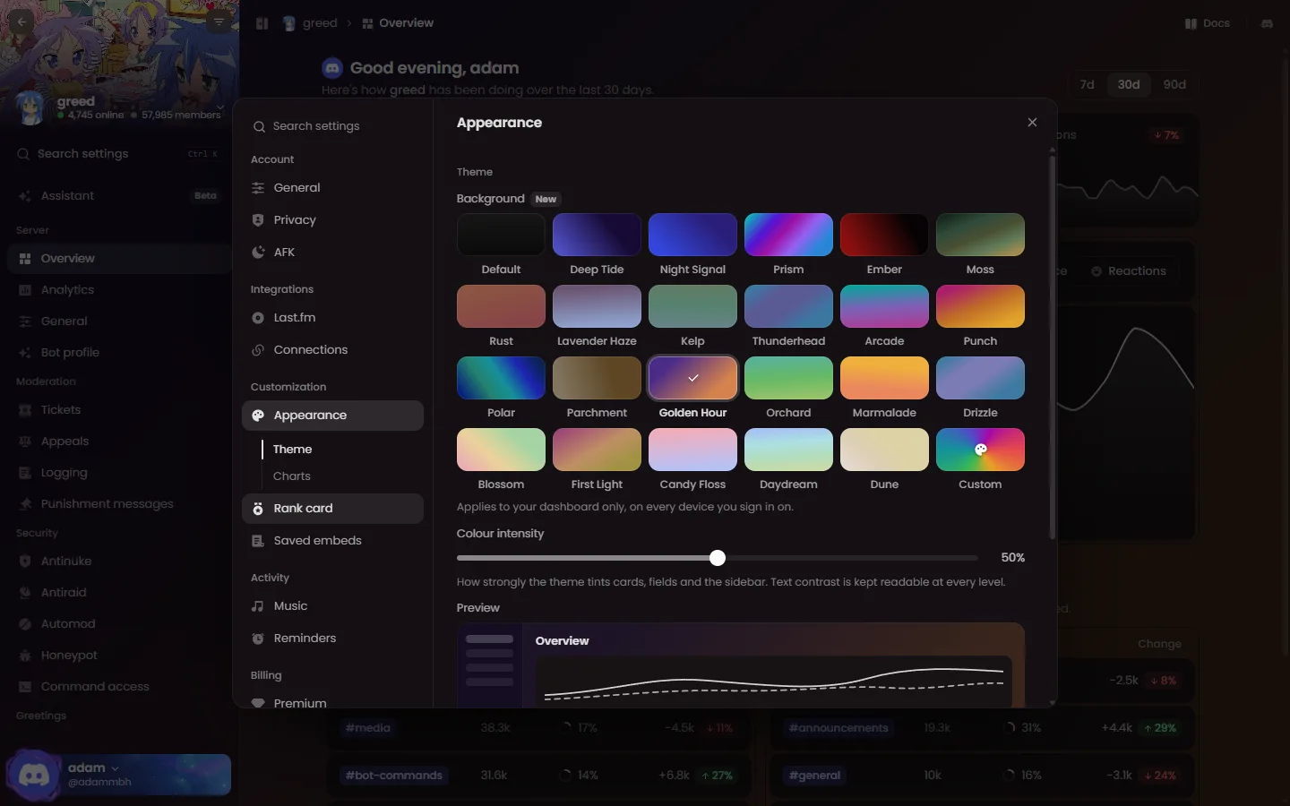 Choosing a theme